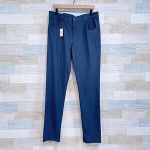 Johnnie O Cross Country Performance Pants Blue Flat Front Golf Casual Mens 34x34